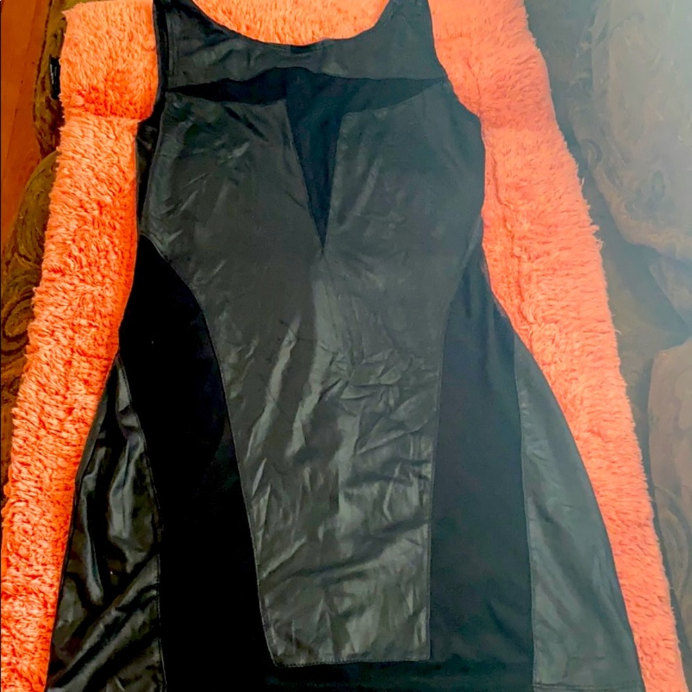 Leather see through dress